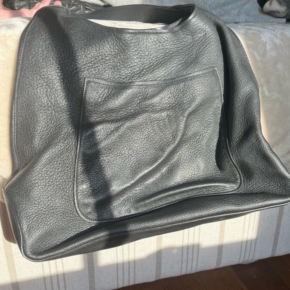 Prada Sacca Nero Bag - Large Black Leather Hobo Bag WITH AUTHENTICITY CARD - Picture 5 of 13